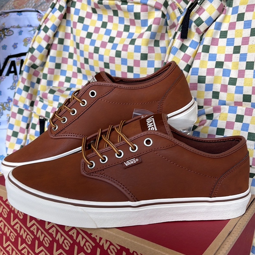 Vans Men’s Atwood (Leather)Brown/Marshmallow VN0A327LLYV Sneakers - Picture 8 of 16